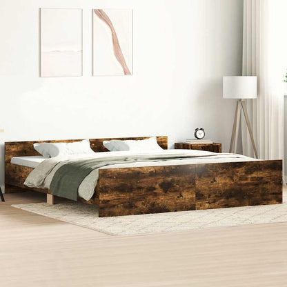Bed Frame without Mattress Smoked Oak 200x200 cm