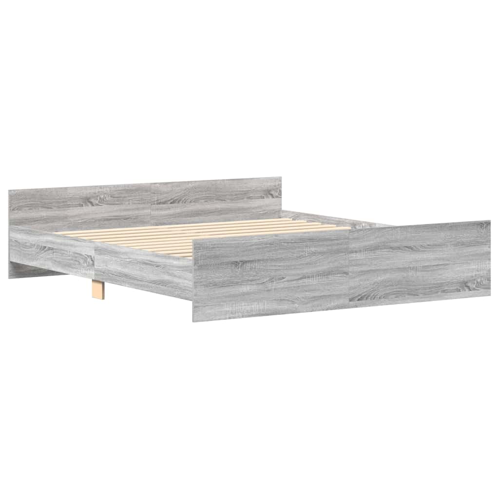 Bed Frame | Grey Sonoma | Engineered wood, solid pinewood, plywood