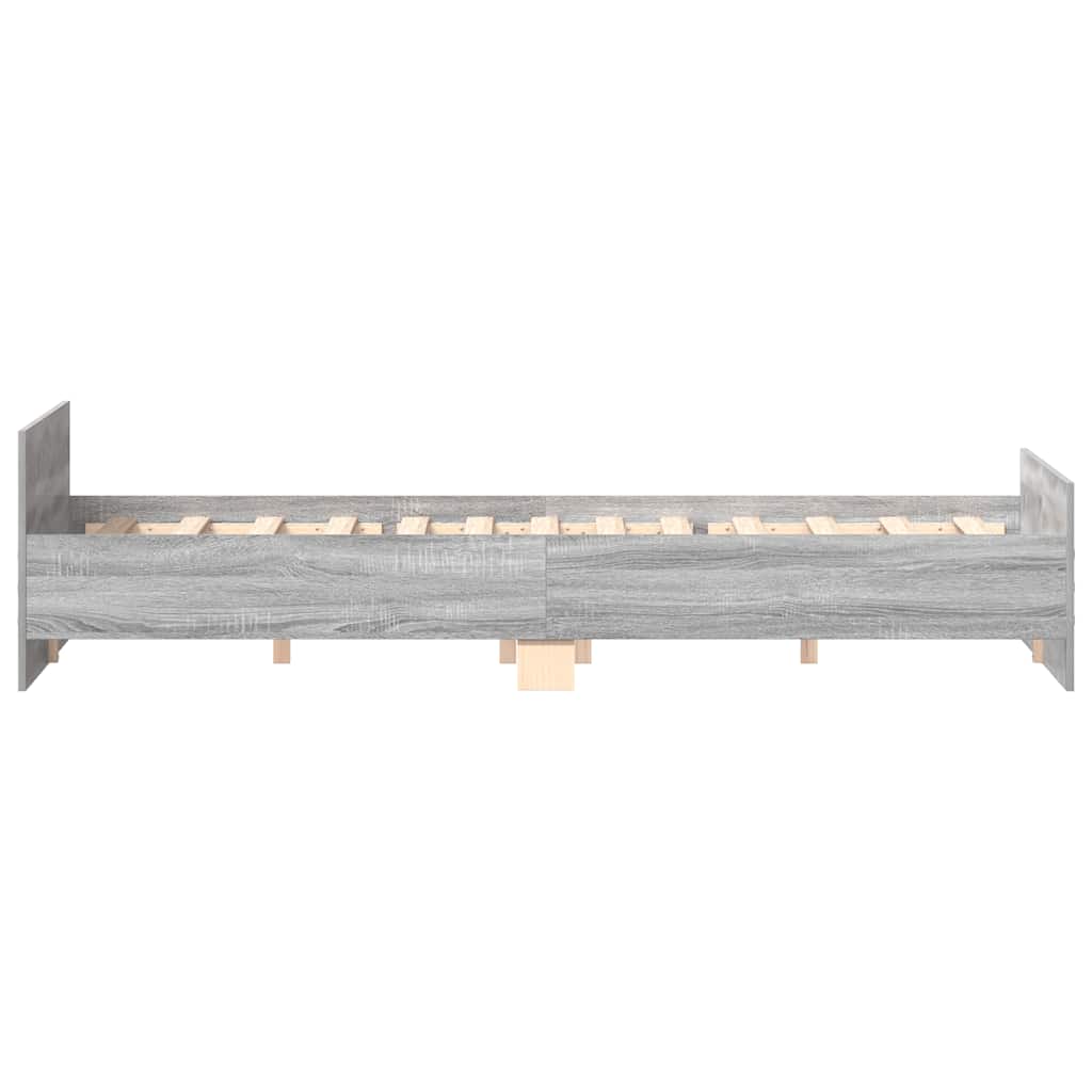 Bed Frame | Grey Sonoma | Engineered wood, solid pinewood, plywood
