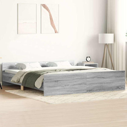 Bed Frame | Grey Sonoma | Engineered wood, solid pinewood, plywood