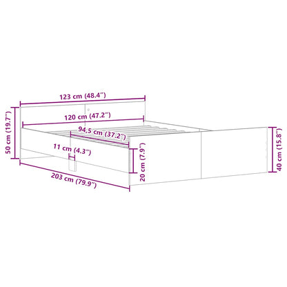 Bed Frame | White | Engineered wood, solid pine, plywood | 120x200 cm