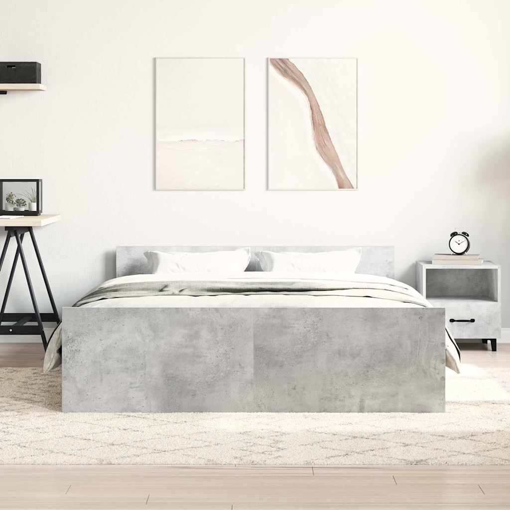 Bed Frame | Concrete Grey | Engineered wood, solid pine, plywood