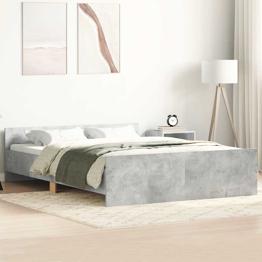 Bed Frame | Concrete Grey | Engineered wood, solid pine, plywood