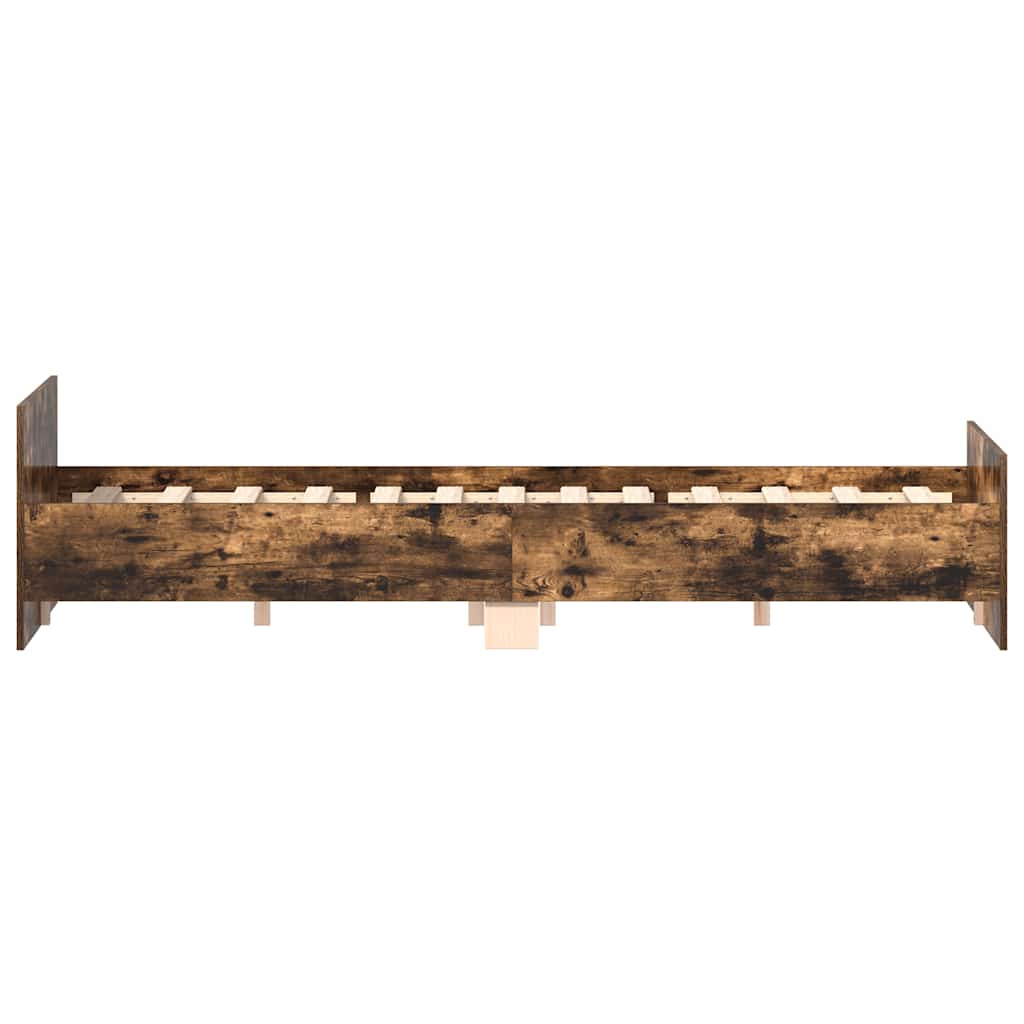 Bed Frame | Smoked Oak | Engineered wood, solid pinewood | Double
