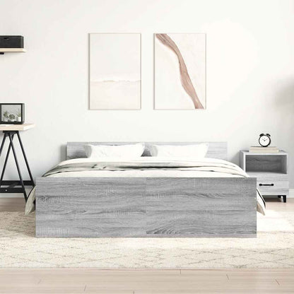 Bed Frame | Grey Sonoma | Engineered wood | 120x200 cm | Bed Frame