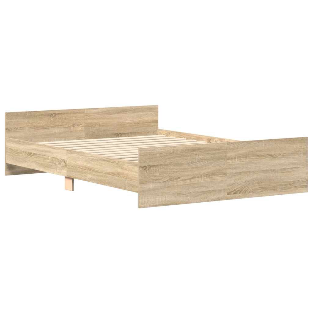 Bed Frame without Mattress Sonoma Oak 140x200 cm