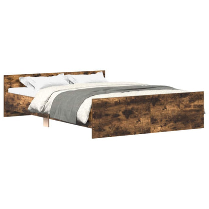 Bed Frame without Mattress Smoked Oak 140x200 cm