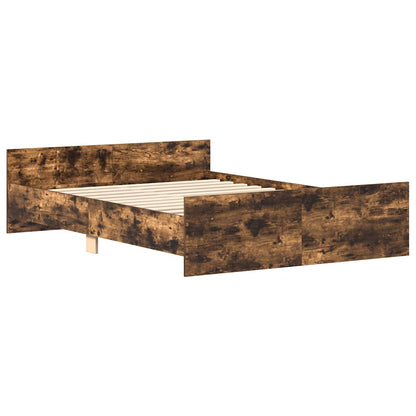 Bed Frame without Mattress Smoked Oak 140x200 cm