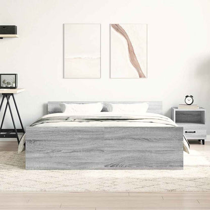 Bed Frame without Mattress Grey Sonoma 140x200 cm