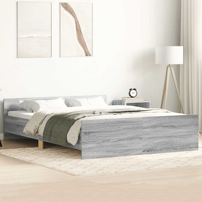 Bed Frame without Mattress Grey Sonoma 150x200 cm