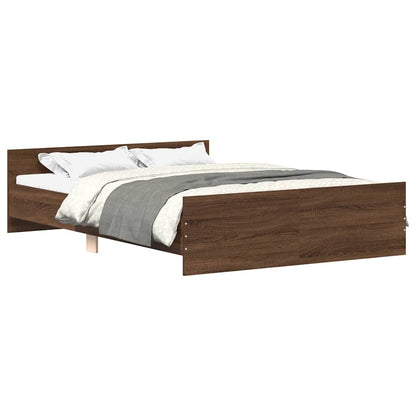 Bed Frame without Mattress Brown Oak 150x200 cm King Size