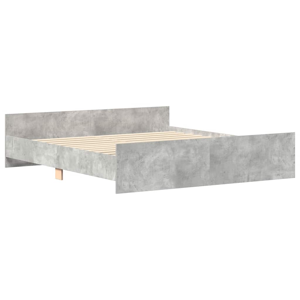 Bed Frame without Mattress Concrete Grey 160x200 cm