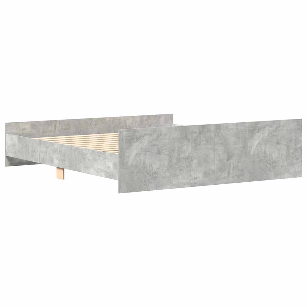 Bed Frame without Mattress Concrete Grey 160x200 cm