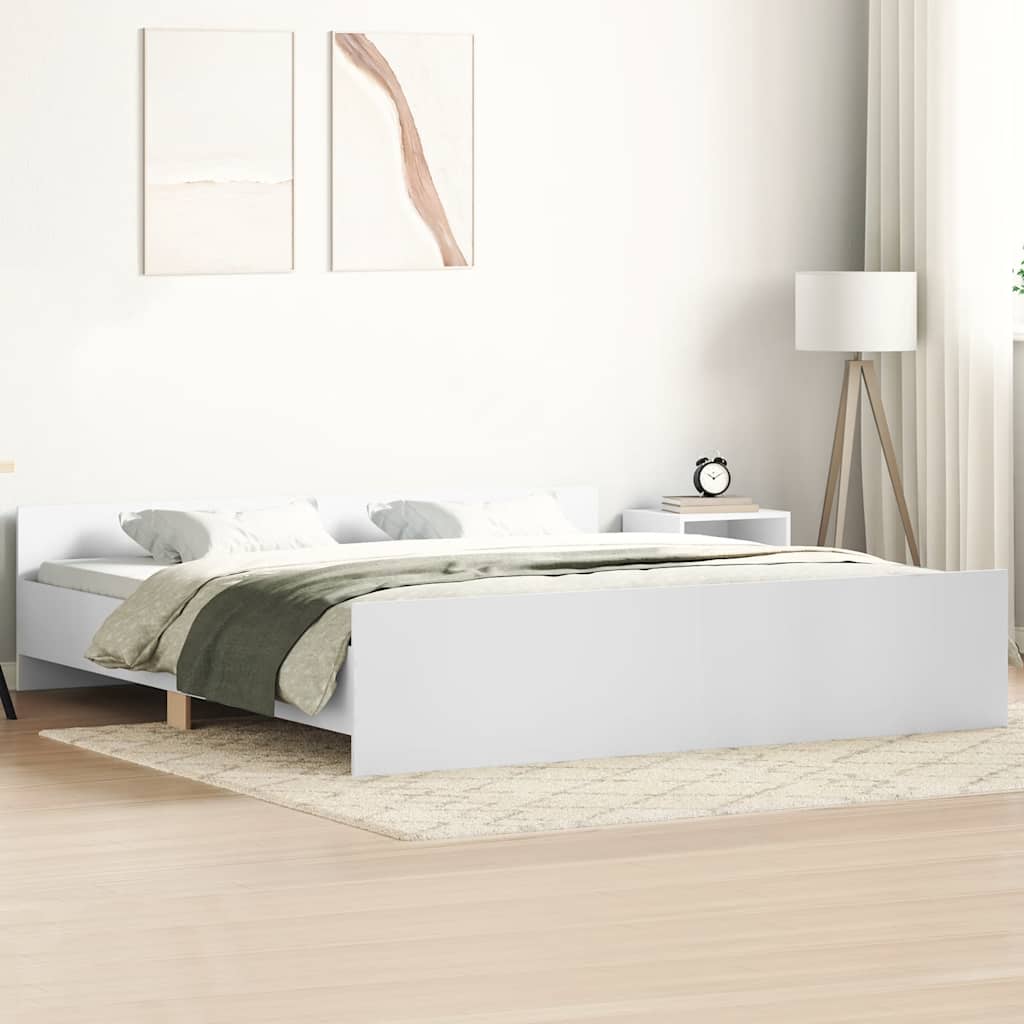 Bed Frame without Mattress White 180x200 cm Super King
