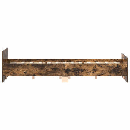 Bed Frame without Mattress Smoked Oak 180x200 cm Super King