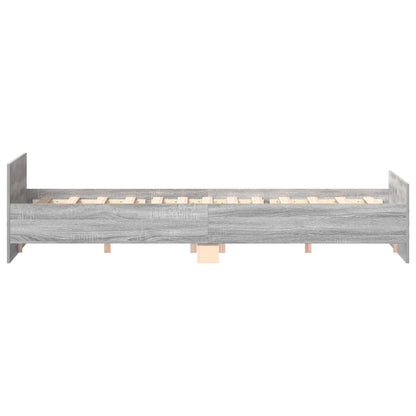 Bed Frame without Mattress Grey Sonoma 180x200 cm Super King