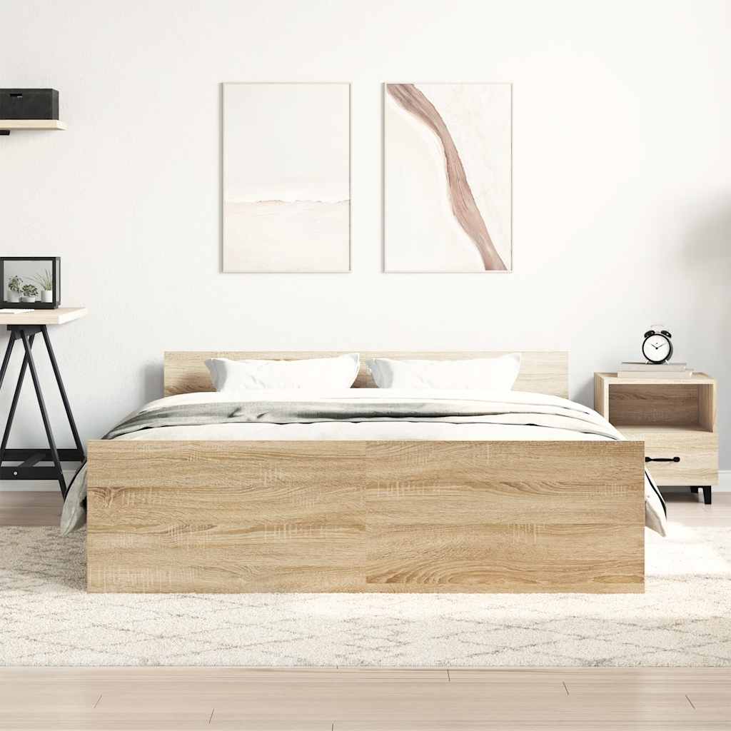 Bed Frame without Mattress Sonoma Oak 120x190 cm Small Double