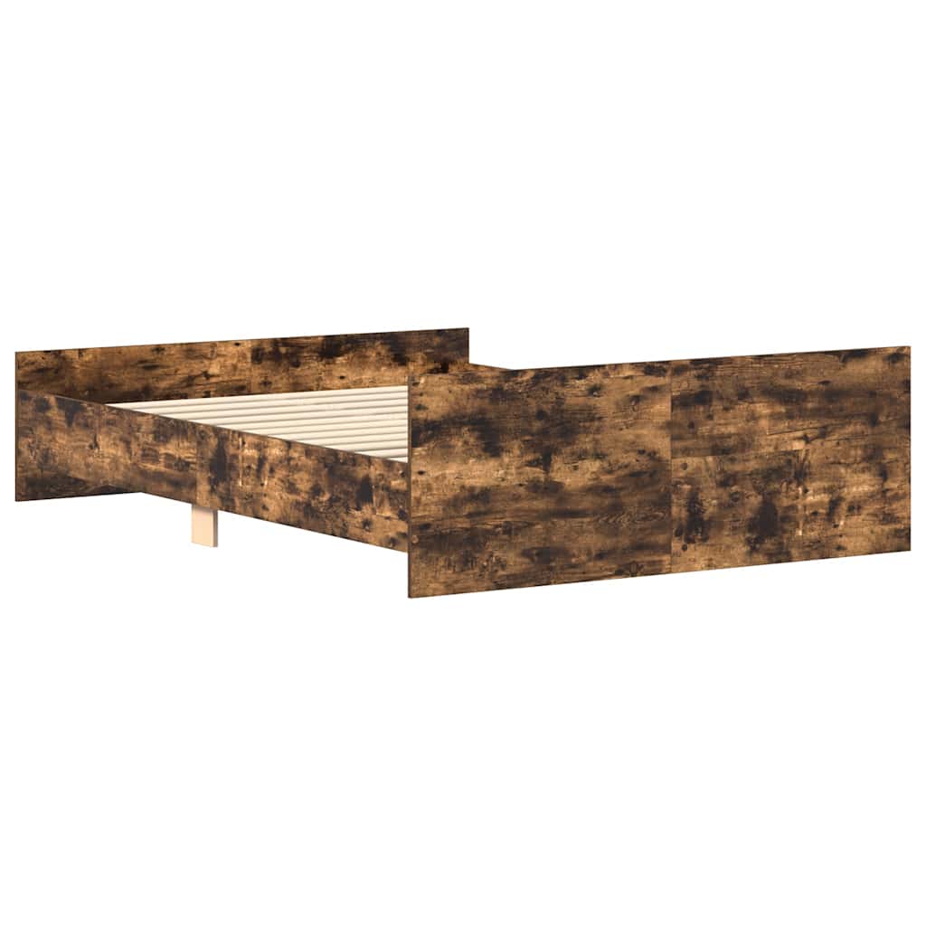 Bed Frame without Mattress Smoked Oak 120x190 cm Small Double