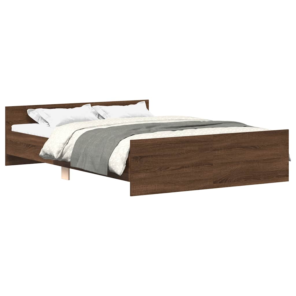 Bed Frame without Mattress Brown Oak 120x190 cm Small Double
