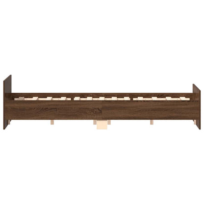 Bed Frame without Mattress Brown Oak 120x190 cm Small Double