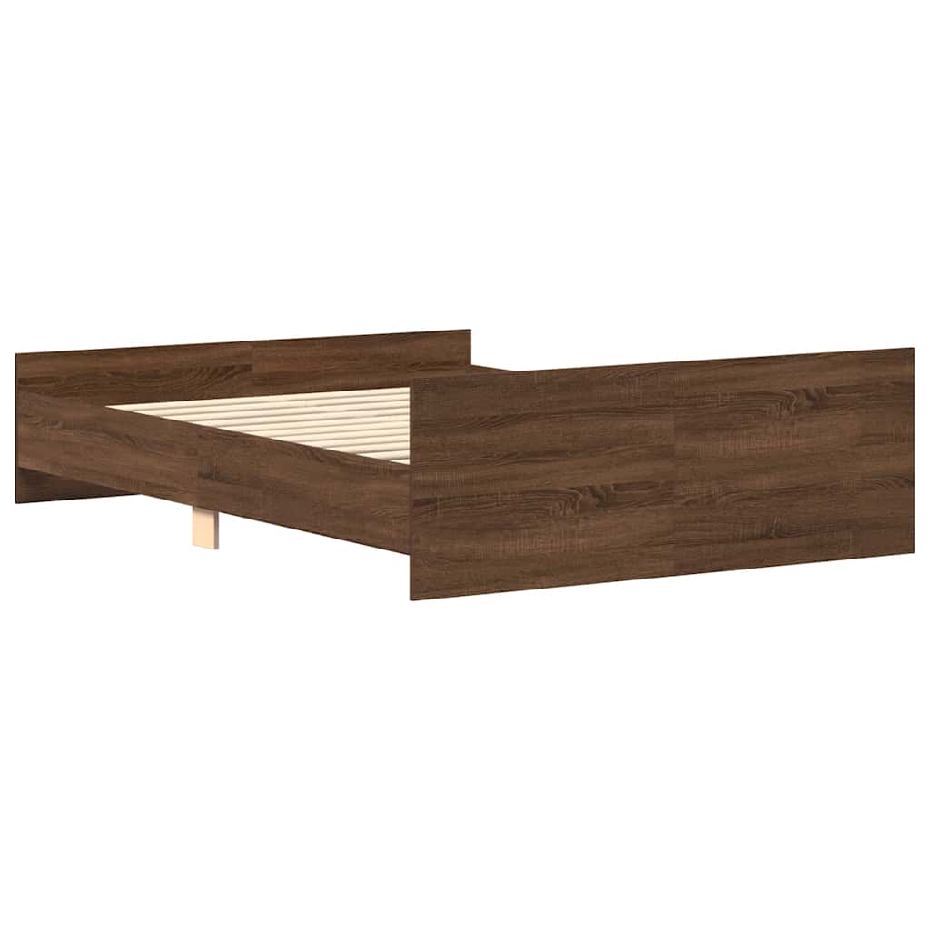 Bed Frame without Mattress Brown Oak 120x190 cm Small Double