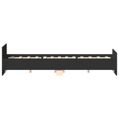 Bed Frame | Black | Engineered wood, solid pinewood, plywood | Double