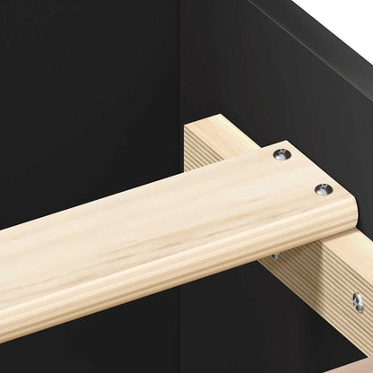 Bed Frame | Black | Engineered wood, solid pinewood, plywood | Double
