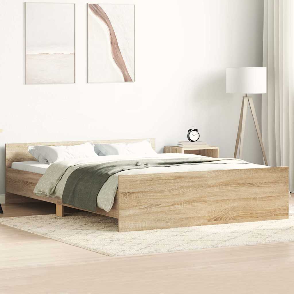 Bed Frame | Sonoma Oak | Engineered wood | Double |  Modern  | Bed Frame