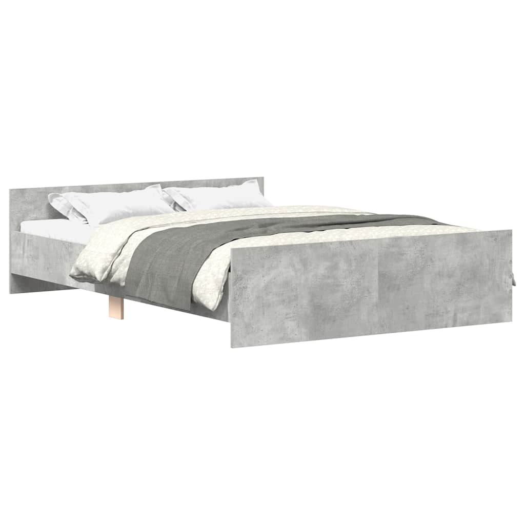 Bed Frame without Mattress Concrete Grey 140x190 cm