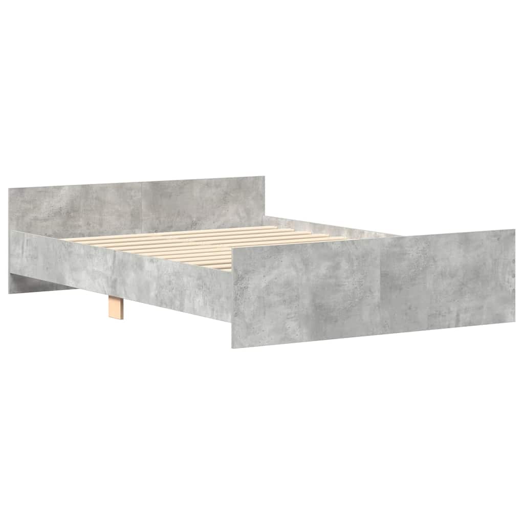 Bed Frame without Mattress Concrete Grey 140x190 cm