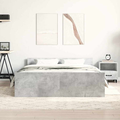 Bed Frame without Mattress Concrete Grey 140x190 cm