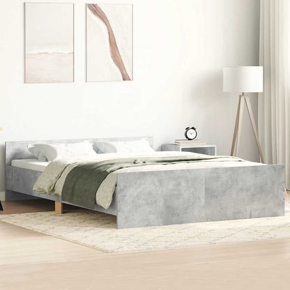 Bed Frame without Mattress Concrete Grey 140x190 cm