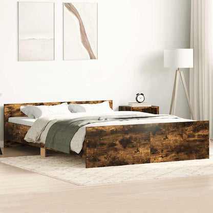 Bed Frame | Smoked Oak | Engineered wood, solid pinewood, plywood