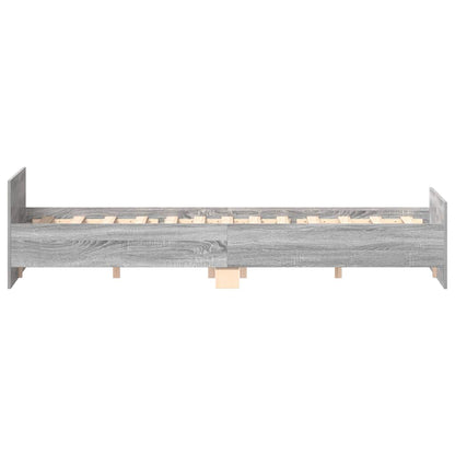 Bed Frame | Grey Sonoma | Engineered wood, solid pinewood | Double