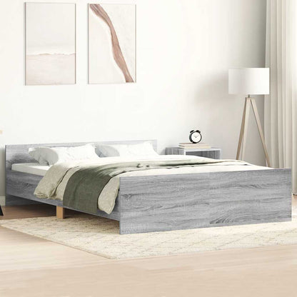 Bed Frame | Grey Sonoma | Engineered wood, solid pinewood | Double