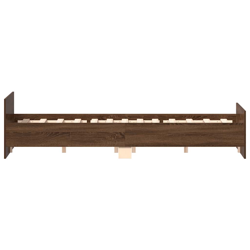 Bed Frame | Brown Oak | Engineered wood | Fits 140x190 cm Mattress