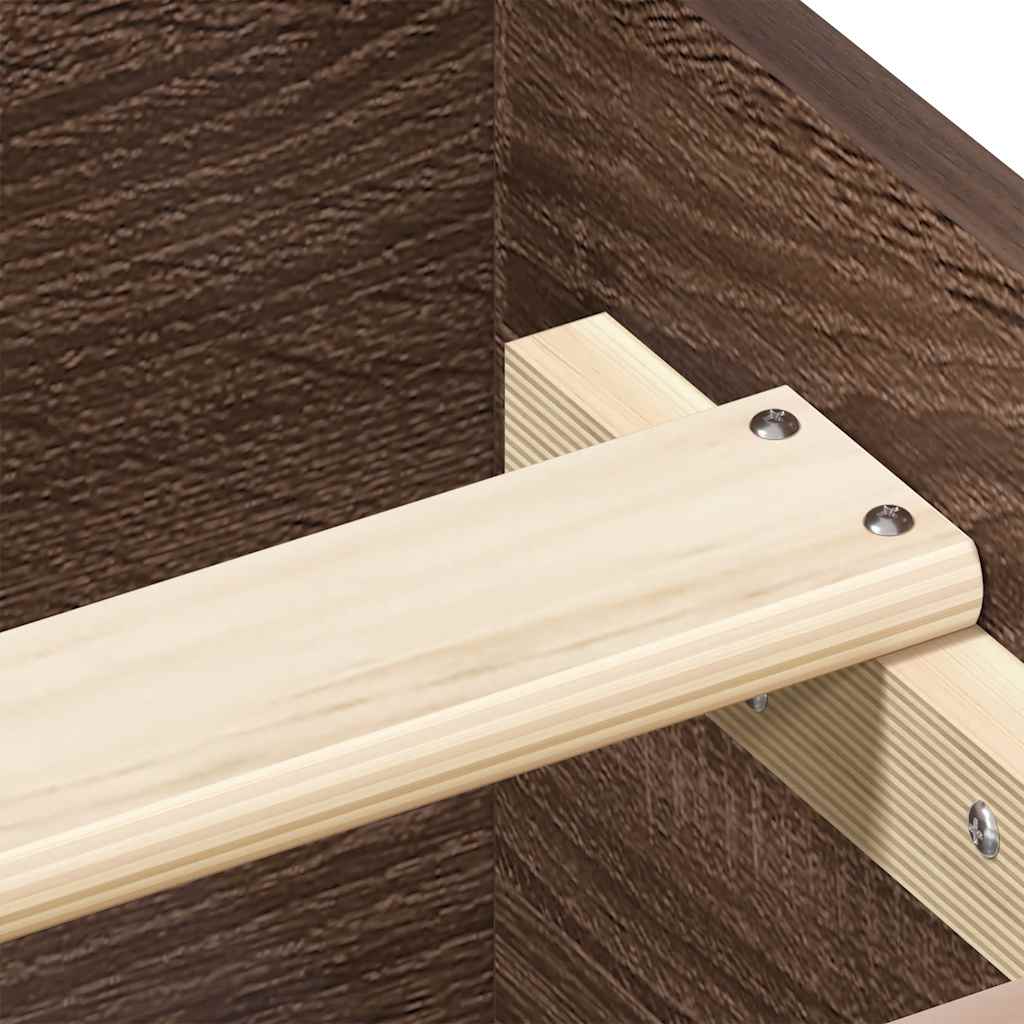 Bed Frame | Brown Oak | Engineered wood | Fits 140x190 cm Mattress