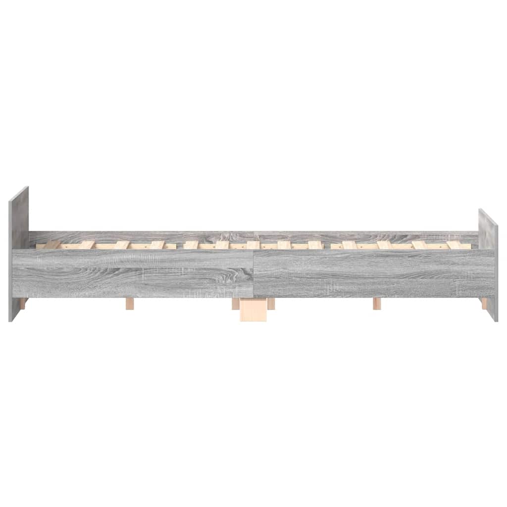 Bed Frame without Mattress Grey Sonoma 135x190 cm Double