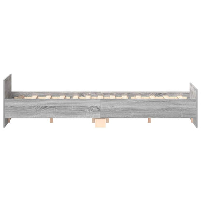 Bed Frame without Mattress Grey Sonoma 135x190 cm Double