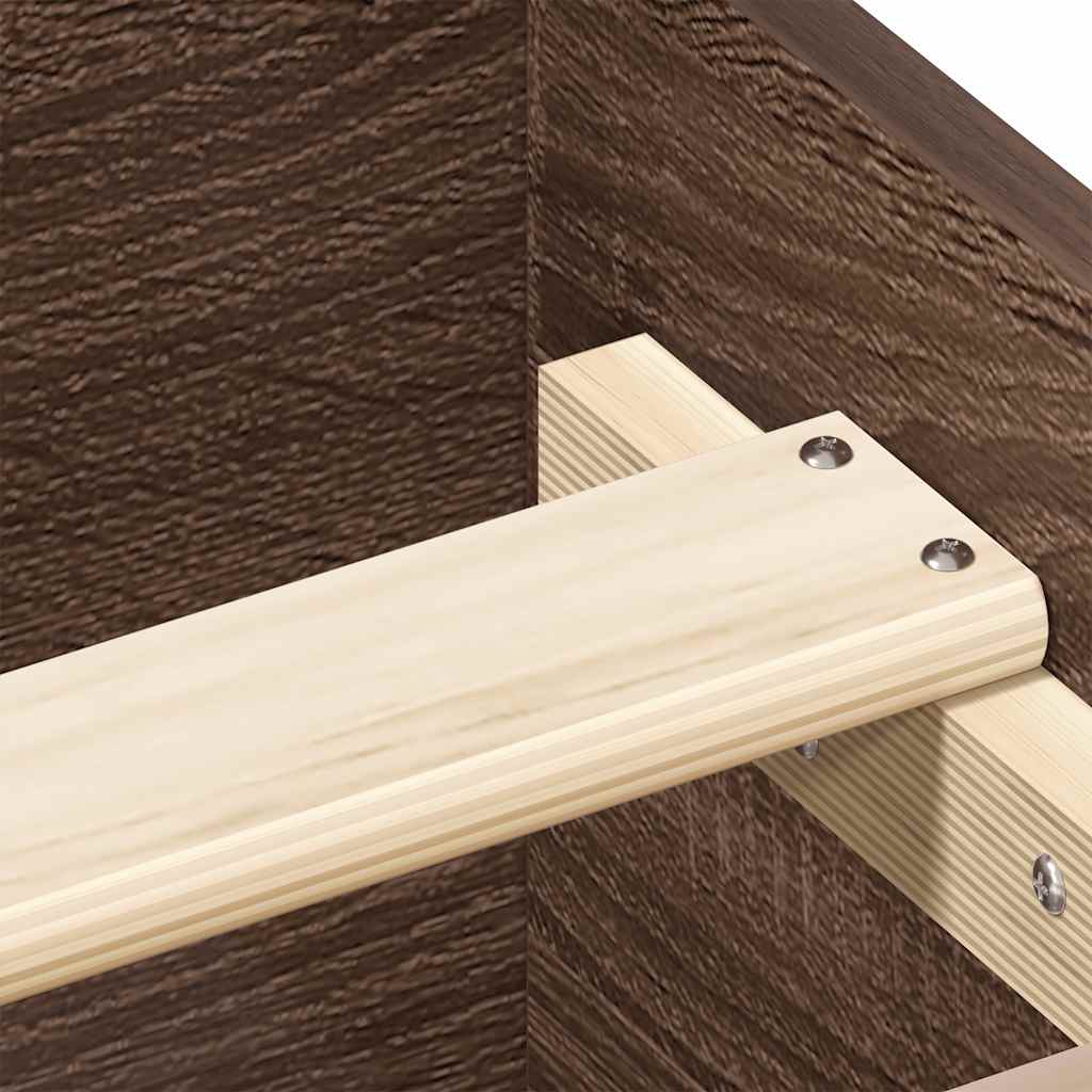 Bed Frame without Mattress Brown Oak 135x190 cm Double