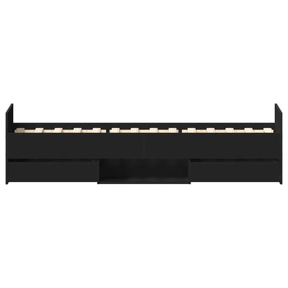 Bed Frame without Mattress Black 100x200 cm