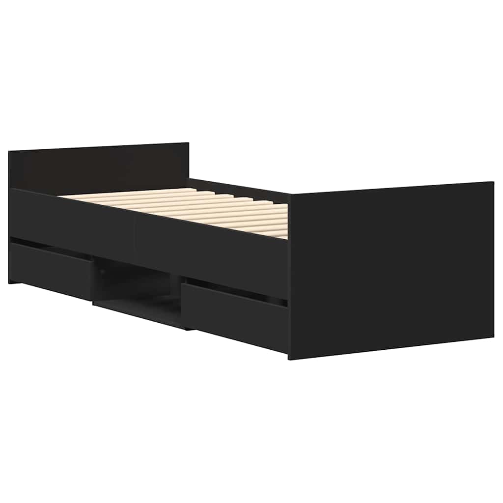 Bed Frame without Mattress Black 100x200 cm