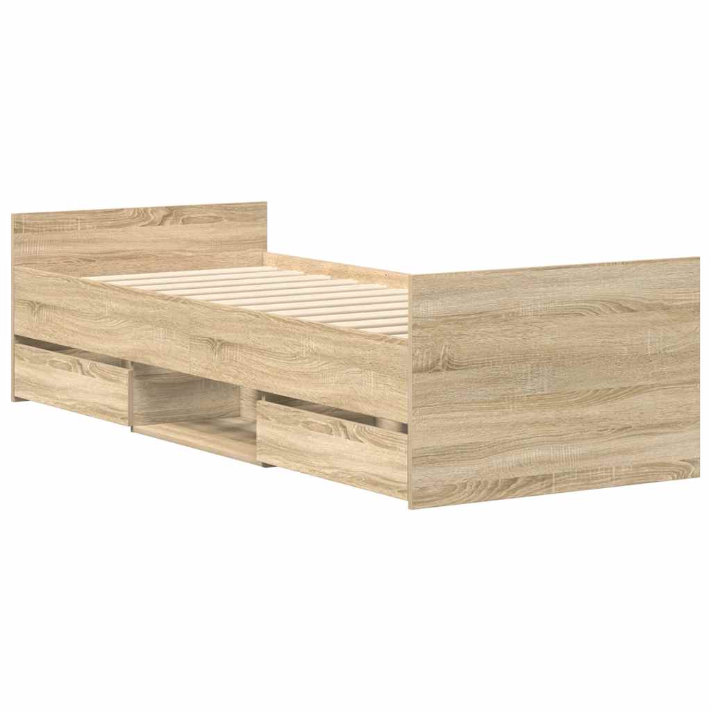 Bed Frame | Sonoma oak | Engineered wood | Single | Bed Frame