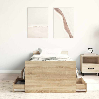 Bed Frame | Sonoma oak | Engineered wood | Single | Bed Frame