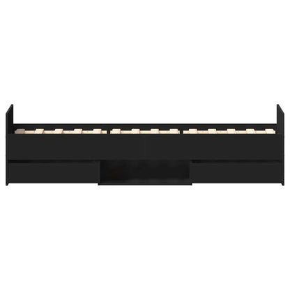 Bed Frame | Black | Engineered wood, solid pinewood, plywood | Single