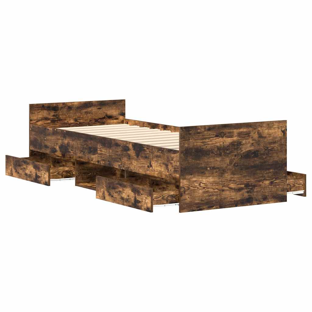 Bed Frame without Mattress Smoked Oak 90x200 cm