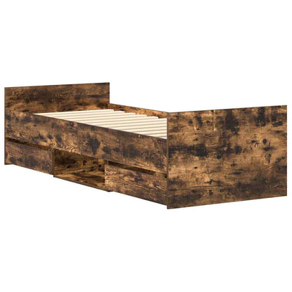Bed Frame without Mattress Smoked Oak 90x200 cm