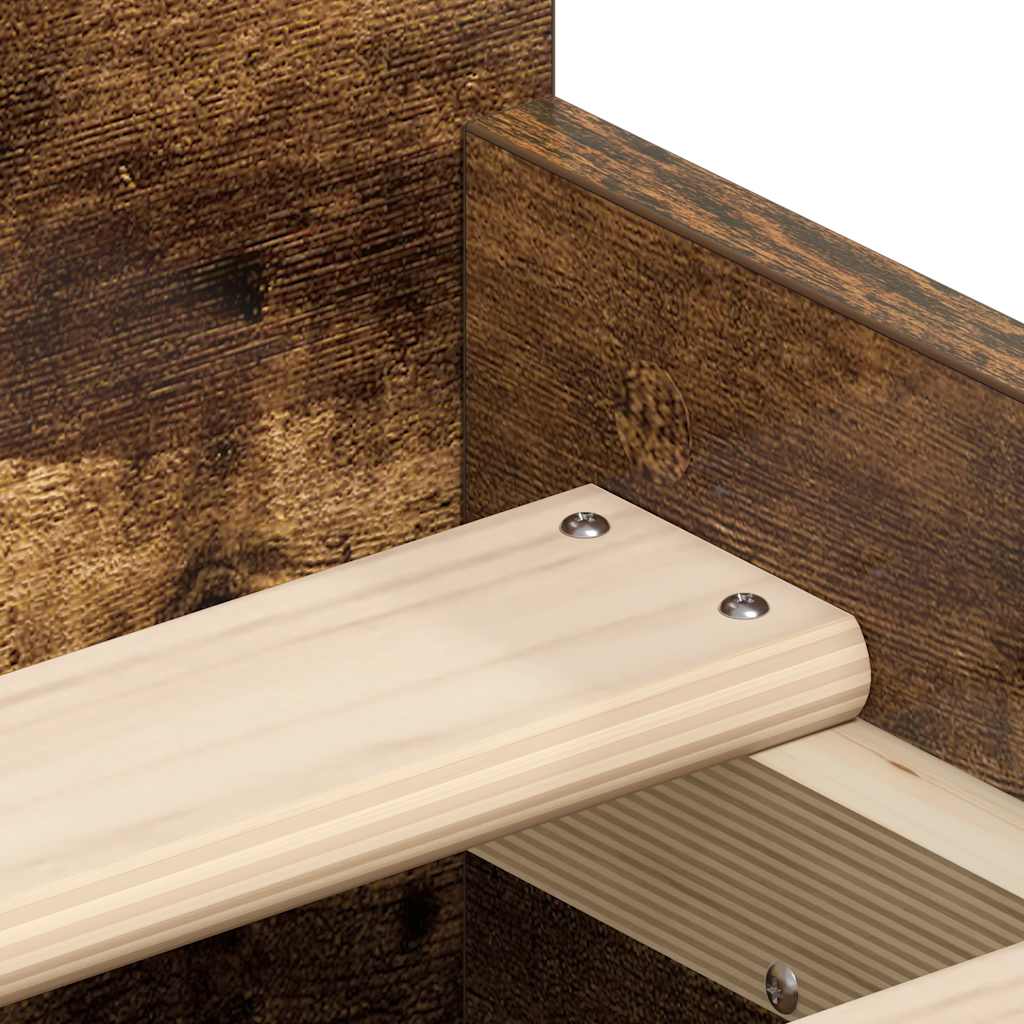 Bed Frame without Mattress Smoked Oak 90x200 cm