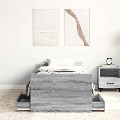 Bed Frame without Mattress Grey Sonoma 90x200 cm