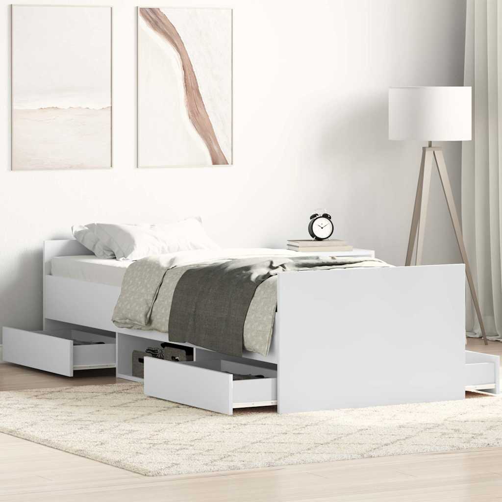 Bed Frame without Mattress White 90x190 cm Single